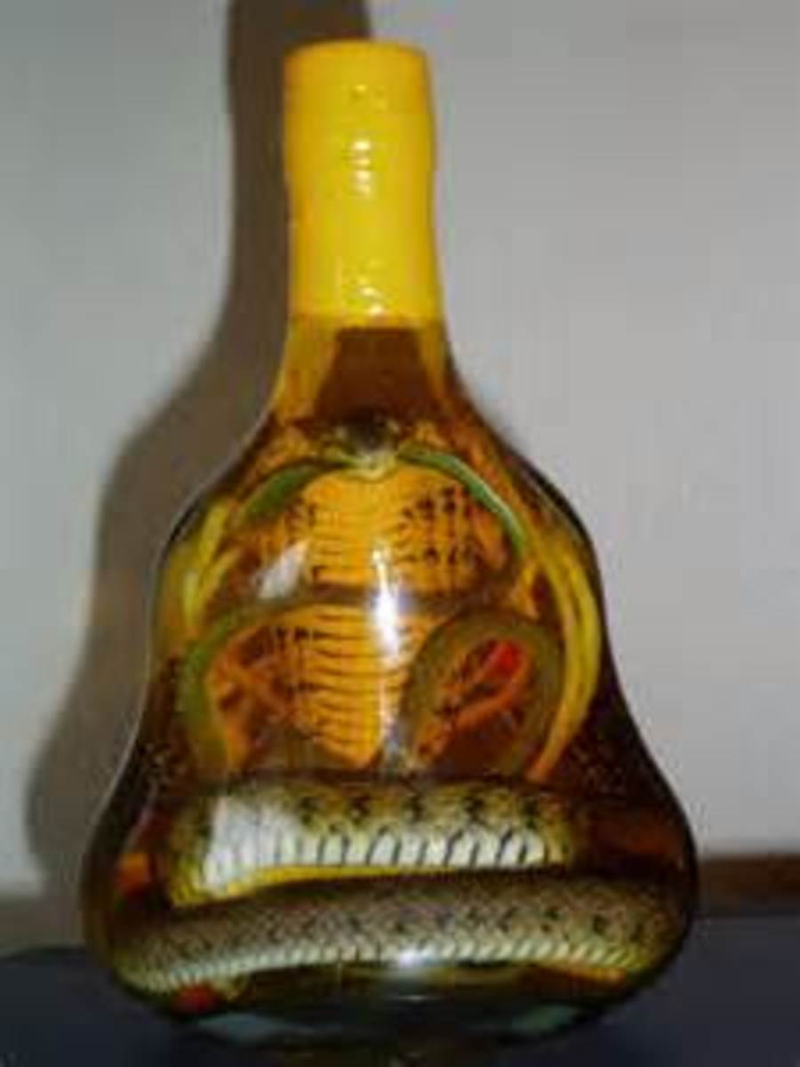Grape juice may be substituted for the snake wine, although the strict holy-roller may miss out on the full effects