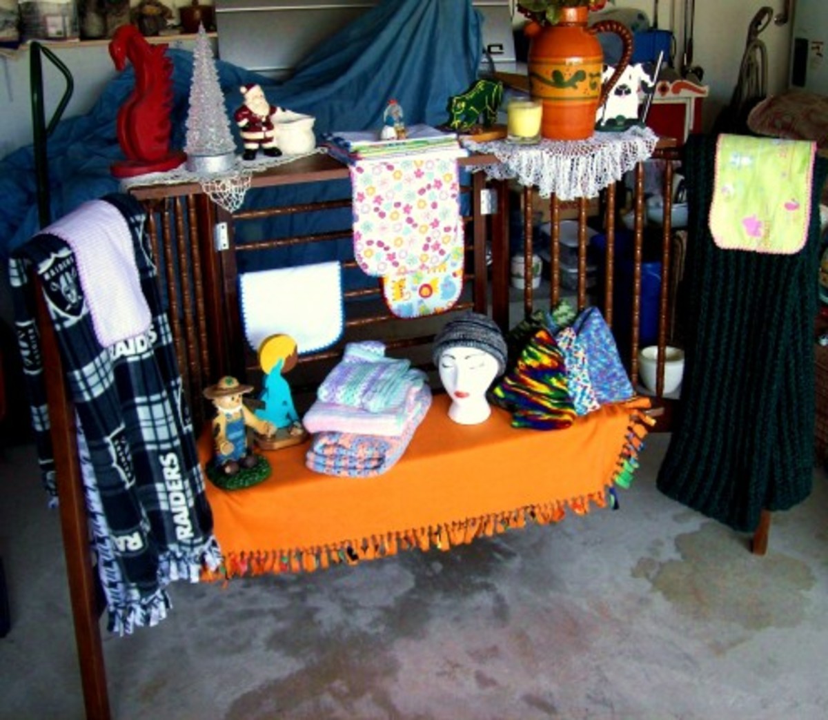 The final product and sample display for a craft fair