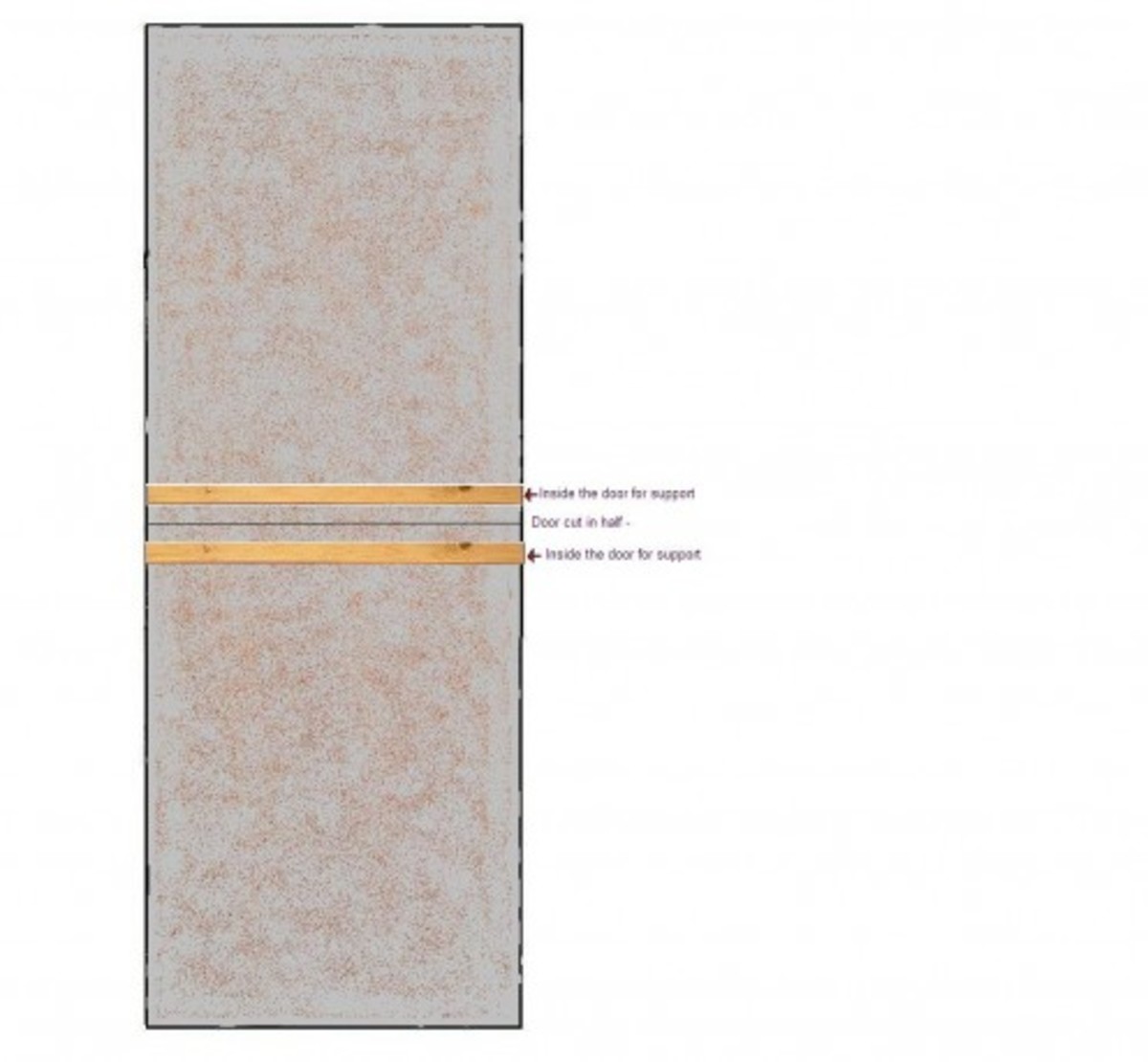 Make wings for your display out of 2 halves of a discarded hollow core door -