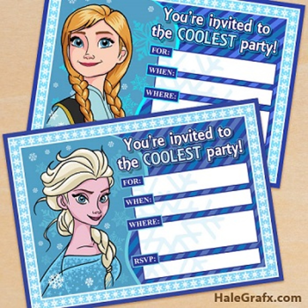 Printable Frozen Party Invitations courtesy of HaleGrafx