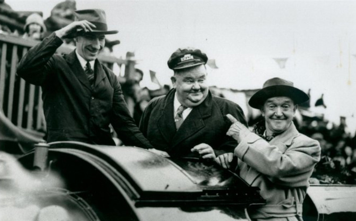 Laurel and Hardy opening Dungeness line in 1947