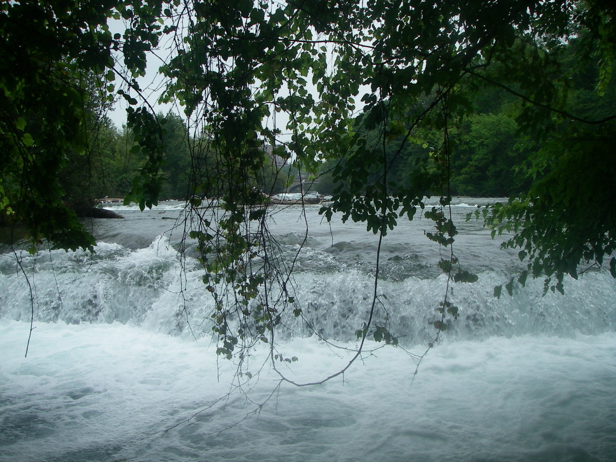 River has turned into a raging rapid. 