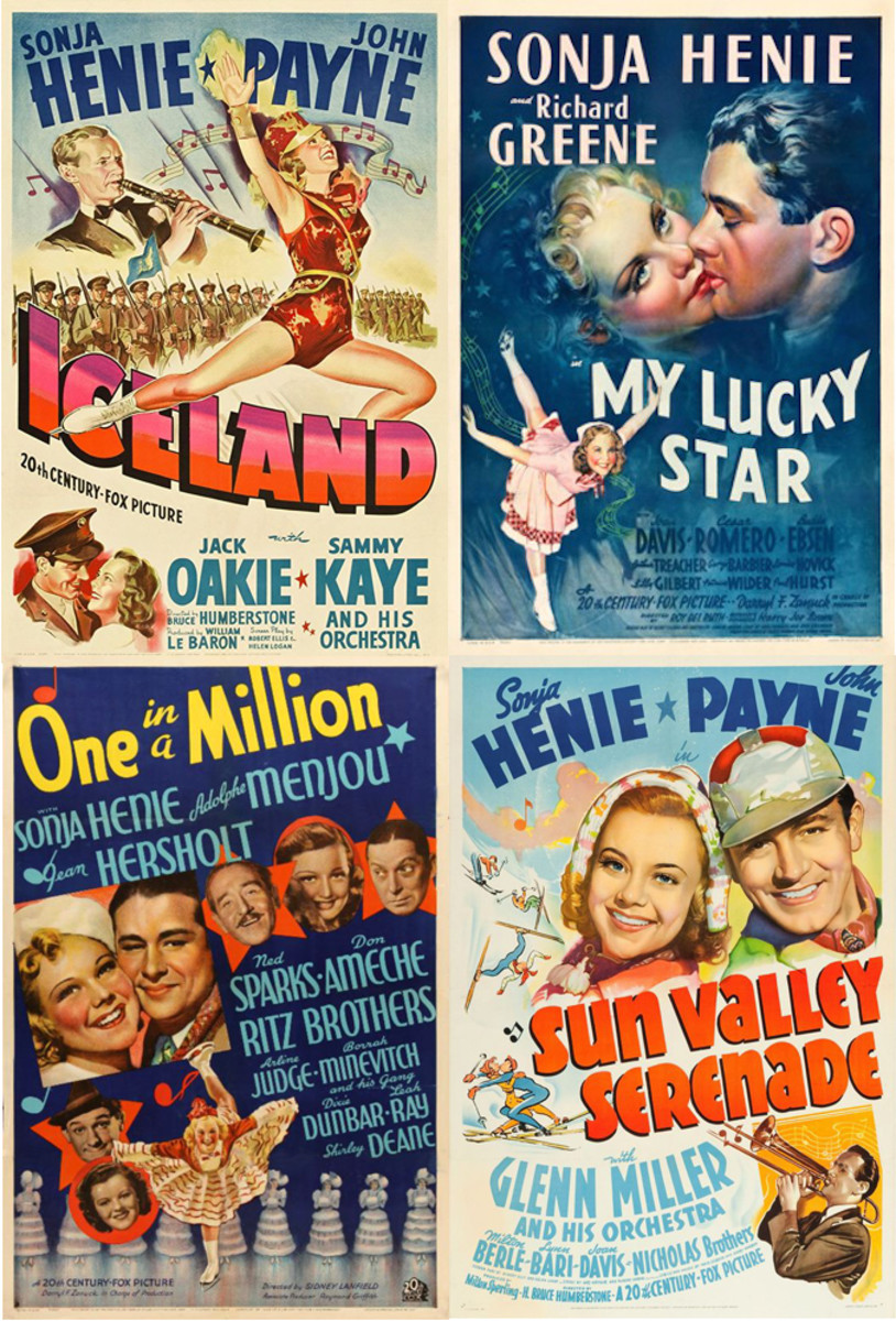 Sonja Henie movie posters.