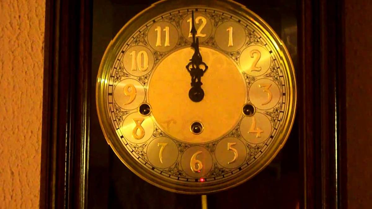 The grandfather clock struck 12