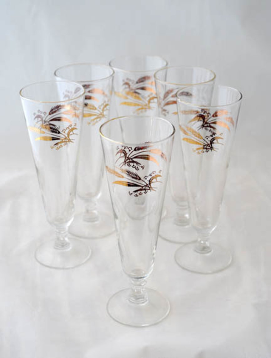 Lifetime Stemware made by Homer Laughlin, Stemware 24k "PRAIRIE GOLD