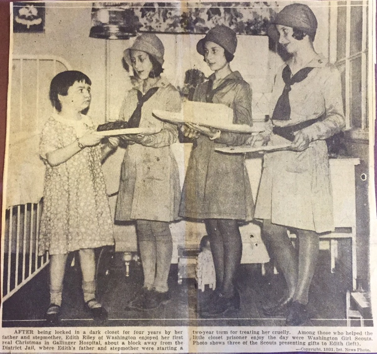 "Edith Riley of Washington enjoyed her first real Christmas in Gallinger Hospital..."