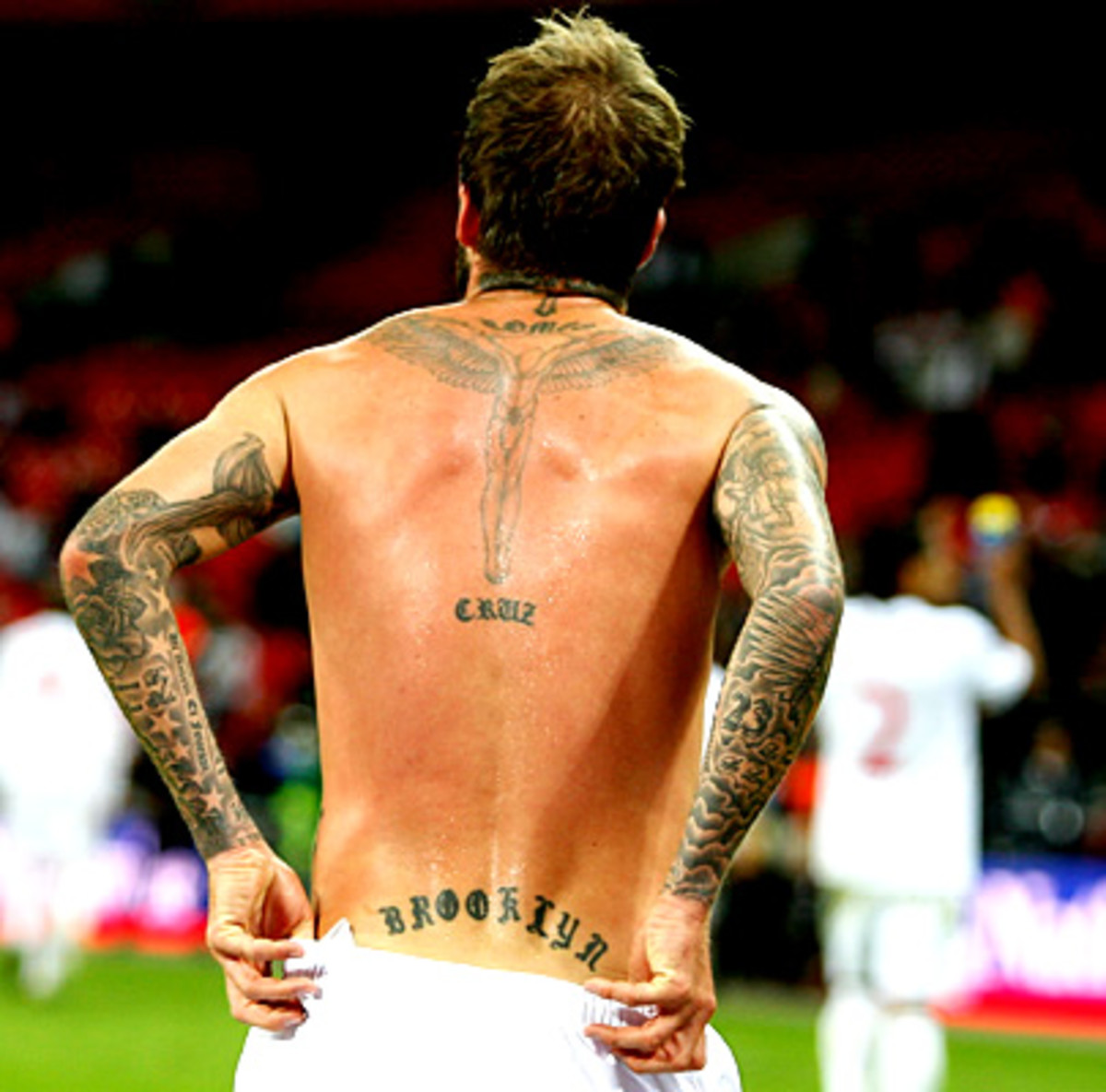 David Beckham's back tattoo