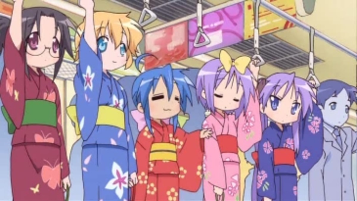 The girls of 'Lucky Star' look adorable in their festival Yukata!