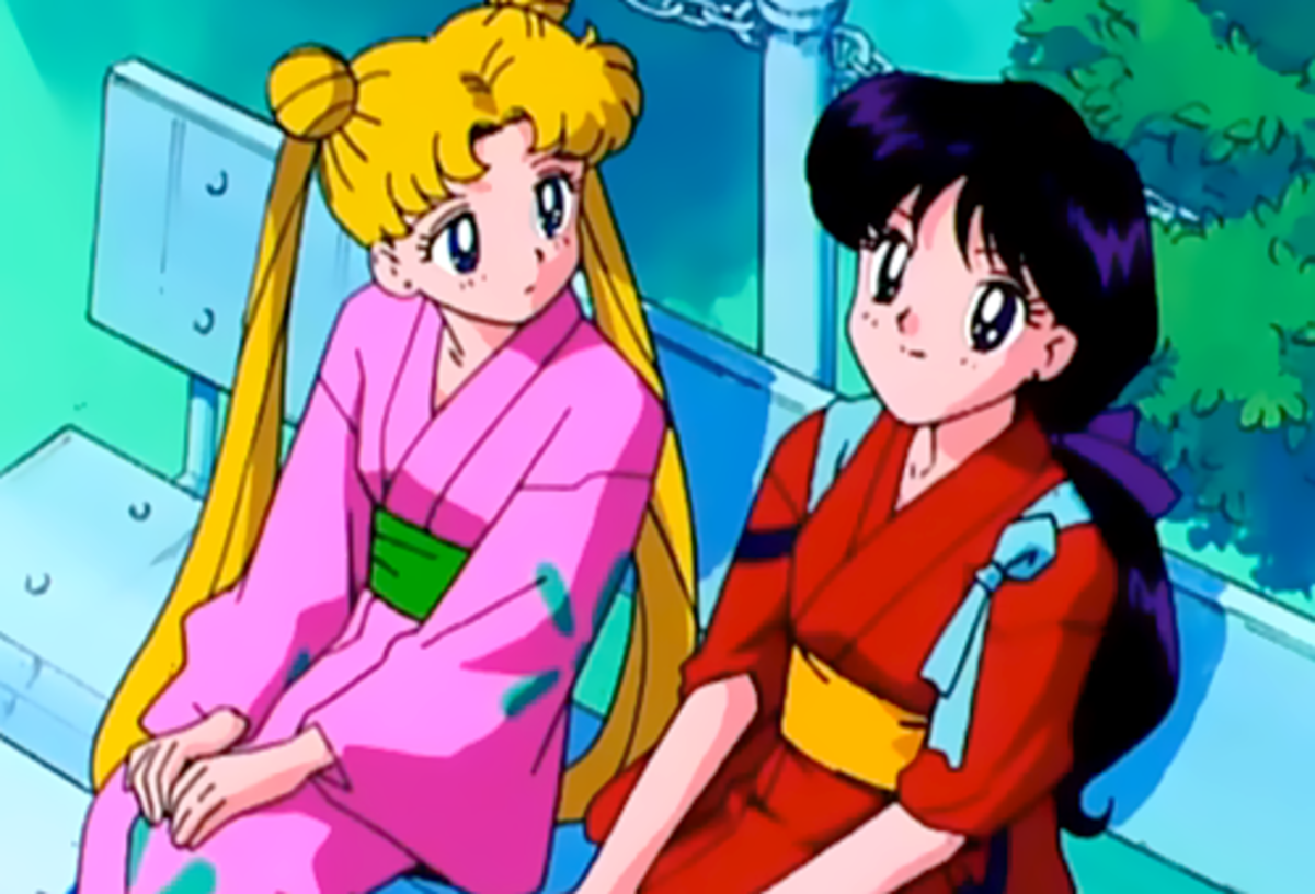 The girls of Sailor Moon wear yukata in the occasional Japanese festival episode. How cute!