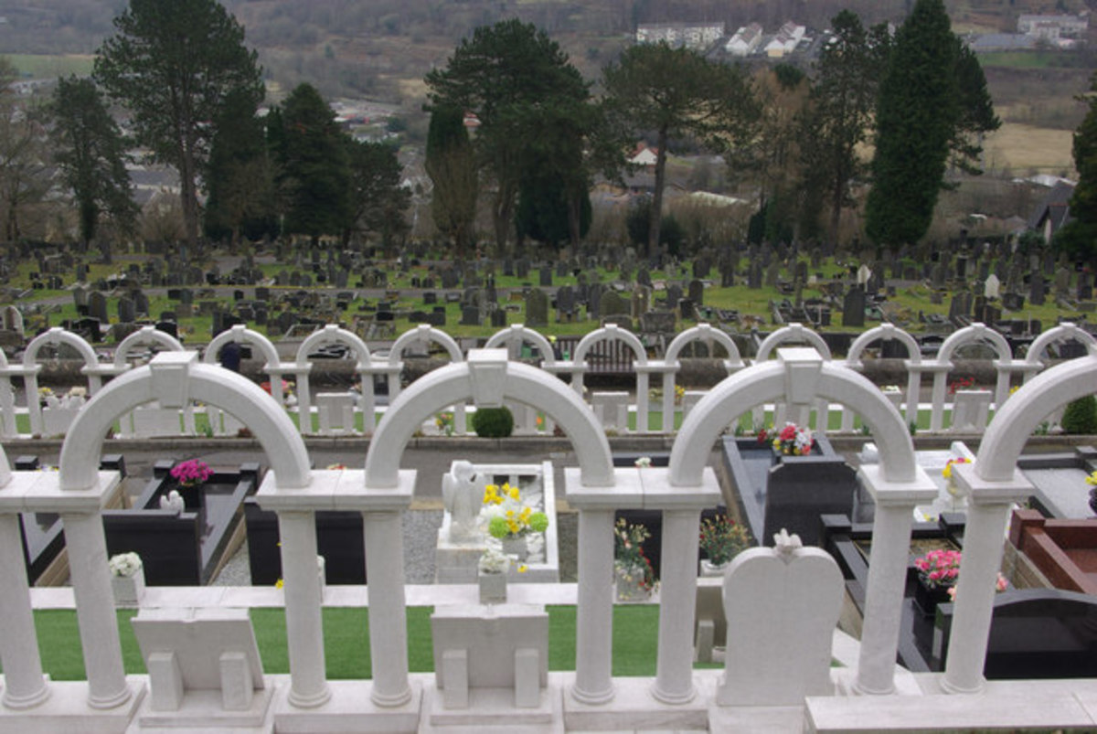 Aberfan Cemetery White Crosses Aberfan Cemetery White Crosses