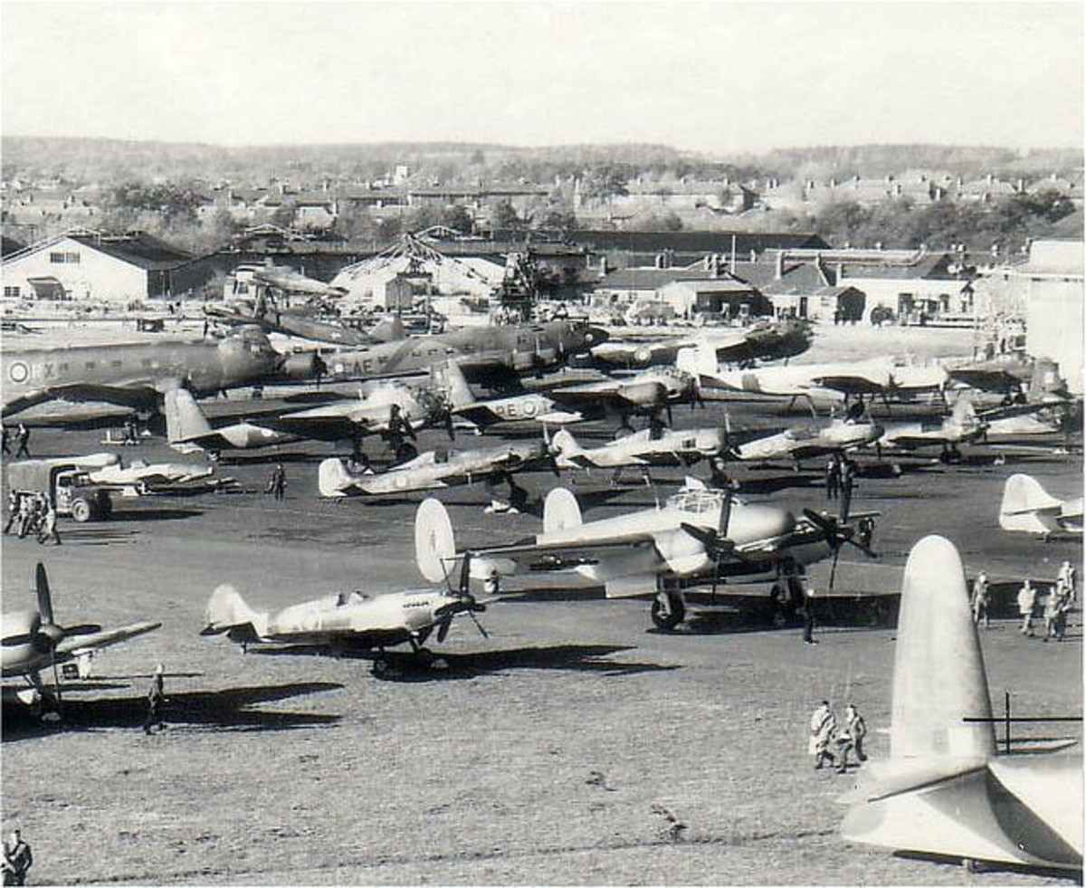 Farnborough with captured German aircraft