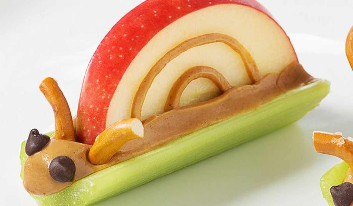 Apple Peanut Butter Snail