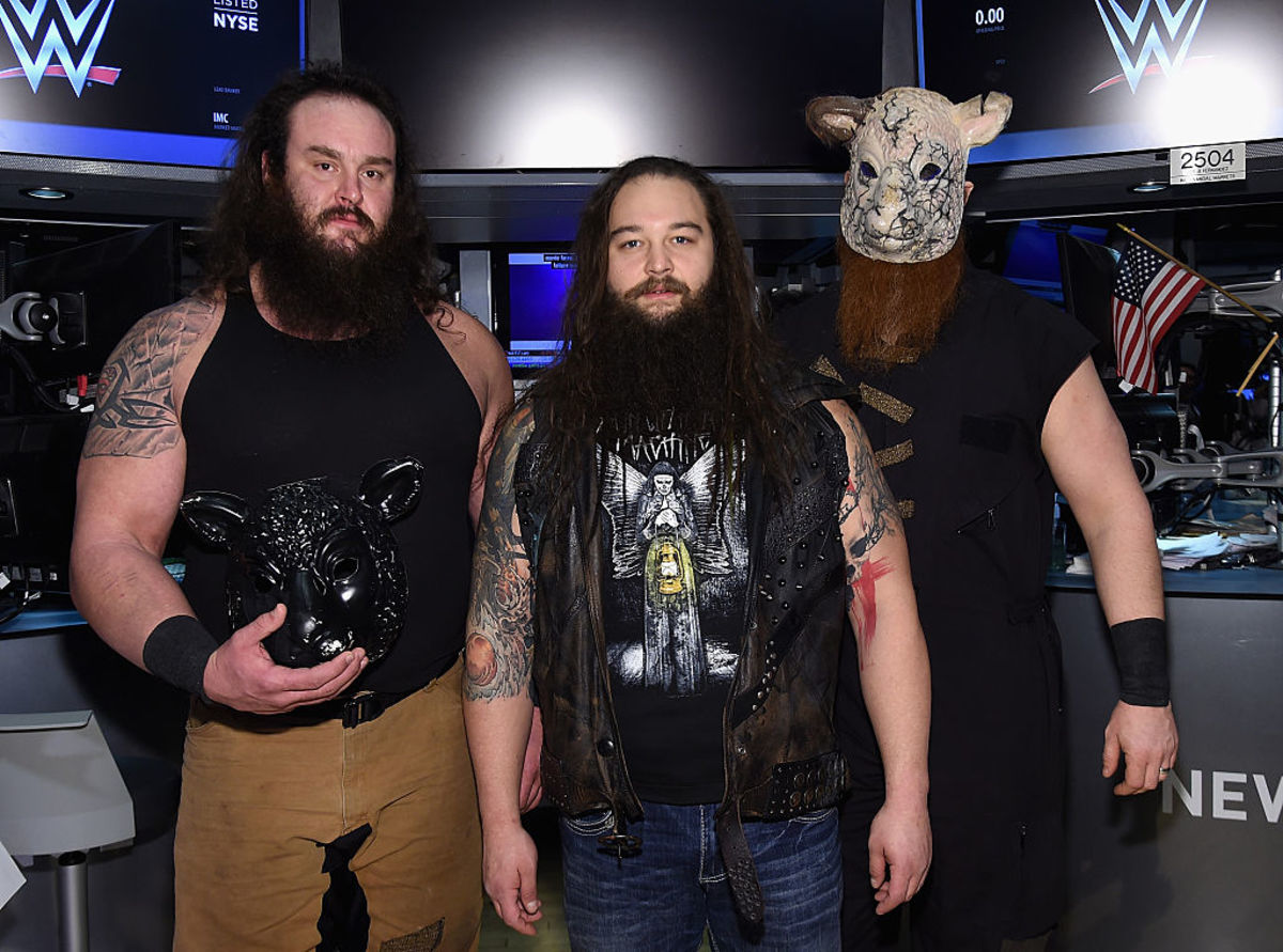 Suter, Thames, Phillips with WWE superstar Braun Strowman before