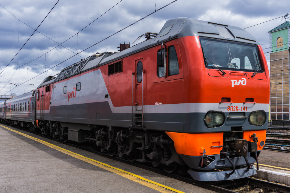 Locomotive for the Trans Siberian Train from Irkutsk to Moscow