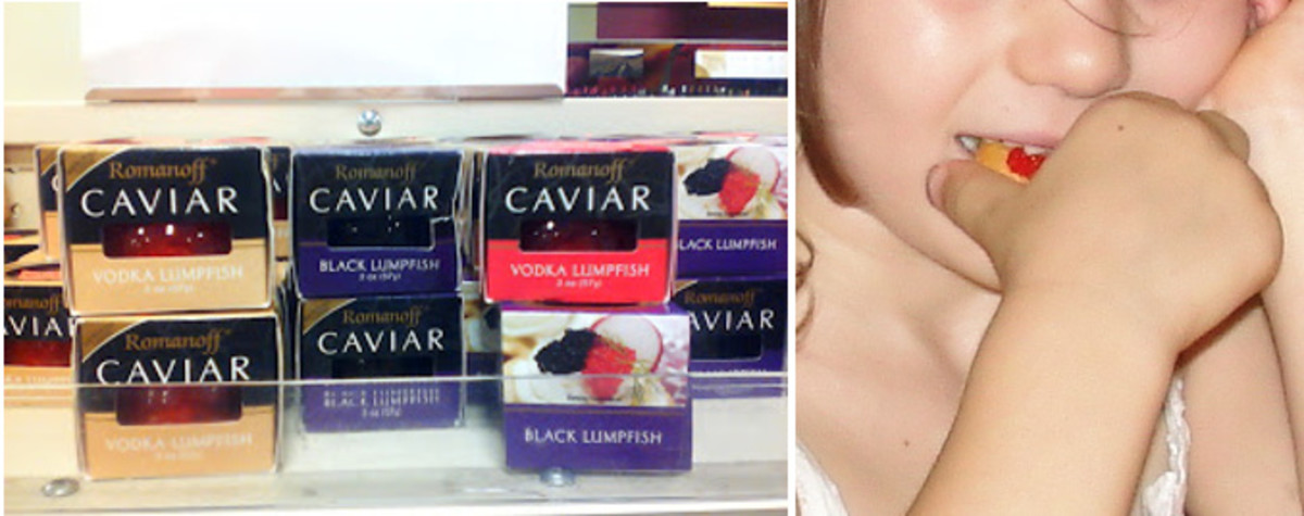 Trying caviar - This is the brand that costs about $8 for a container at Walmart.