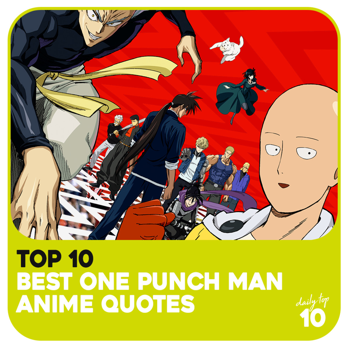 Top 10 Best One Punch Man Anime Quotes Featuring Saitama, Genos, Bang and More!
