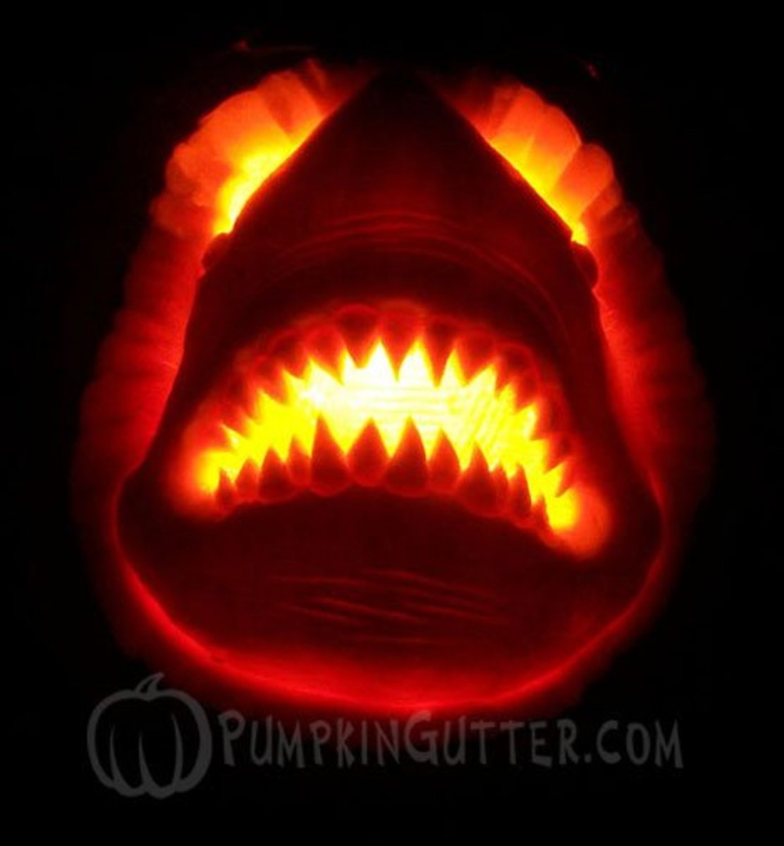 shark pumpkin stencil