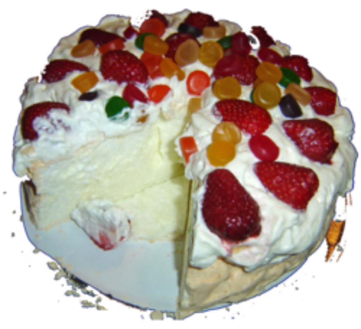 Pavlova with berries and cream