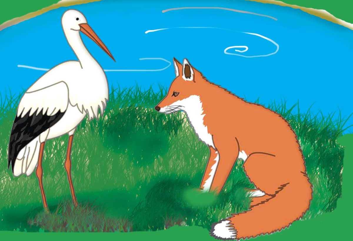 The fox and the stork - story with pictures| Small stories for kids