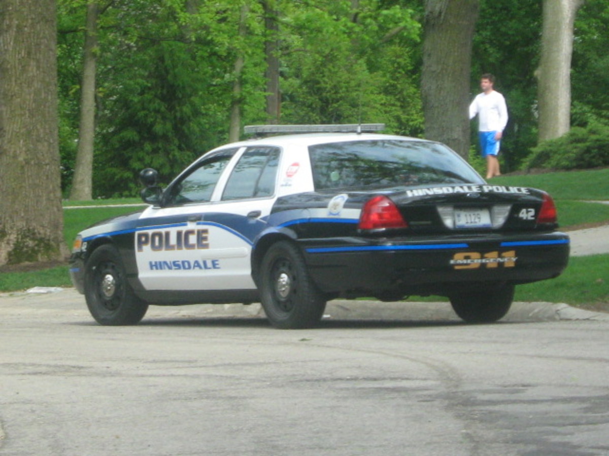 Hinsdale's "finest's" Police car parked along a side street