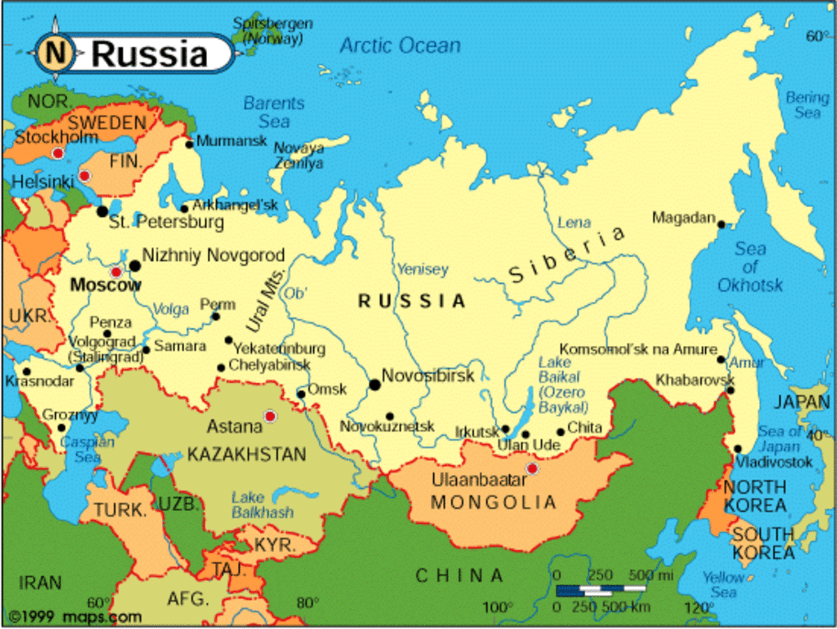 MAP OF RUSSIA TODAY