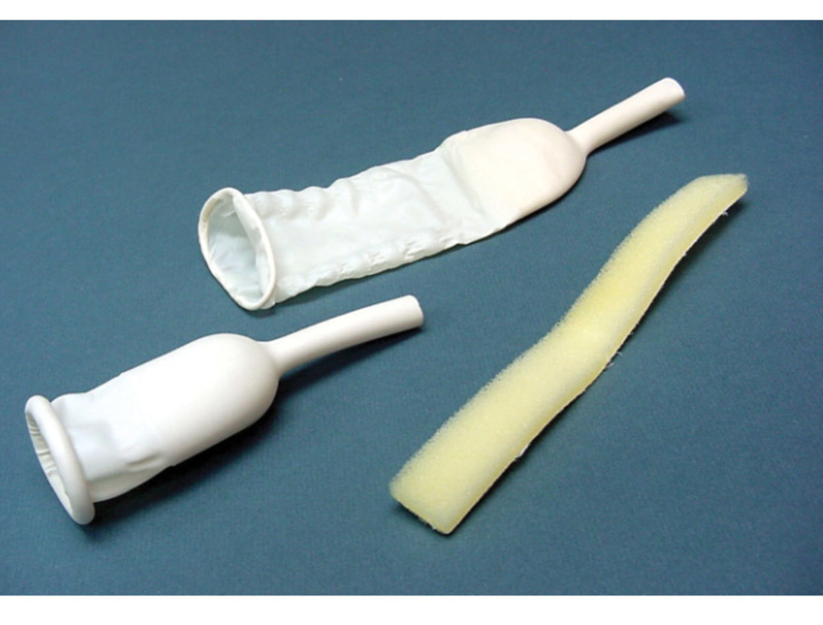 Condom Catheters with Adhesive Foam