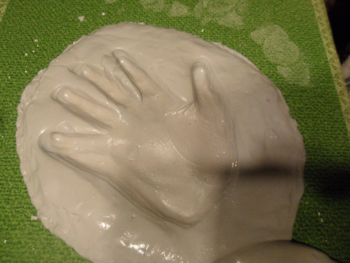 Handprint in the clay we made