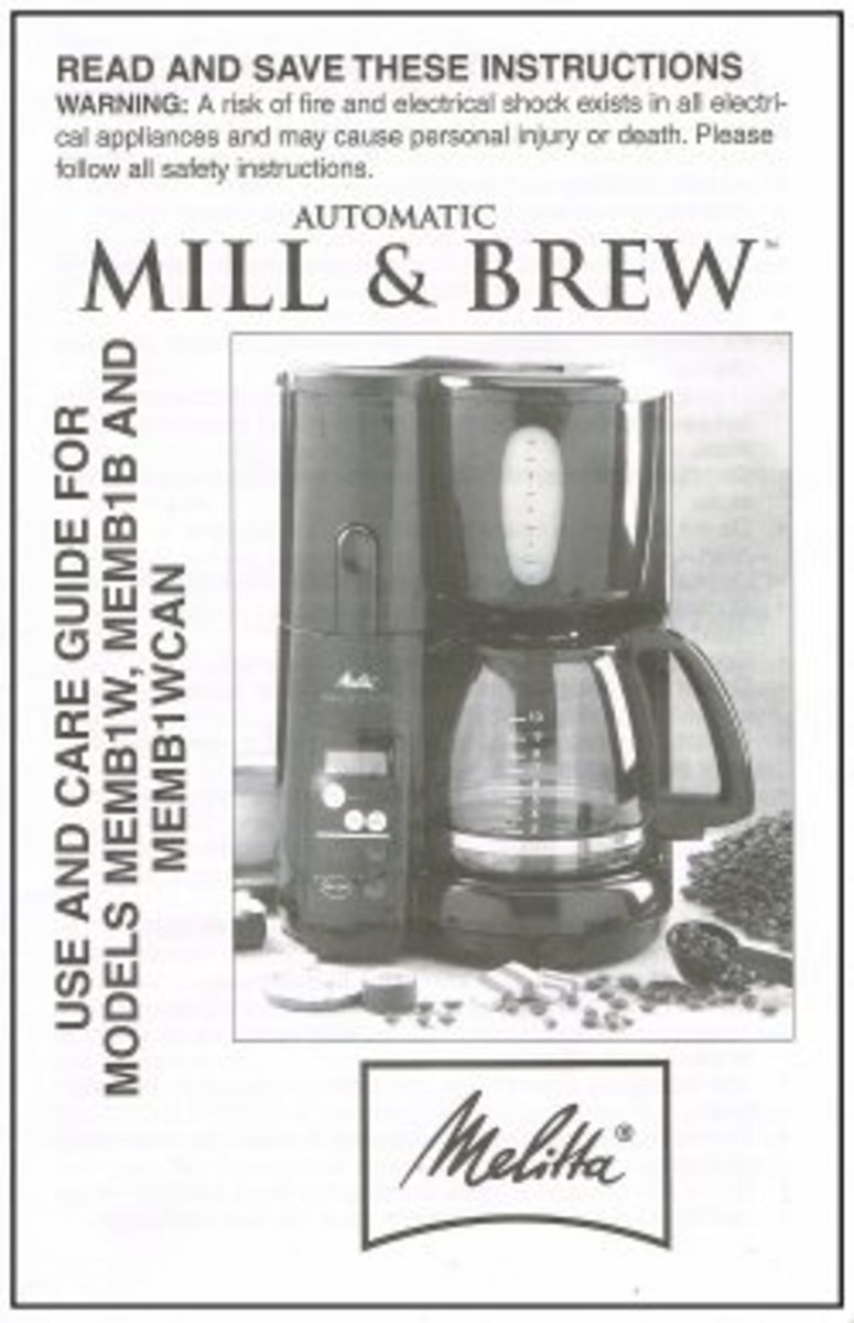 Melitta MEMB1B Mill & Brew 10-Cup Coffeemaker, Black 