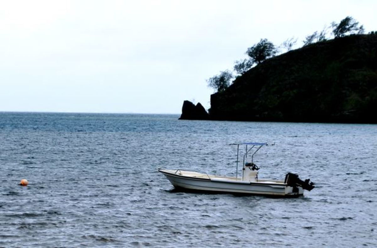 Small Fishing Boat - we rode in on this from the airport to Matava Fiji's Premier Eco Resort