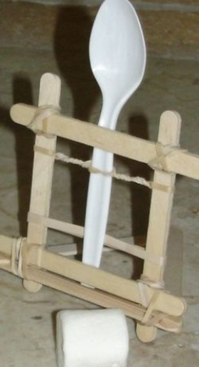 Marshmallow catapult from lesson on levers (part 2 of 5)
