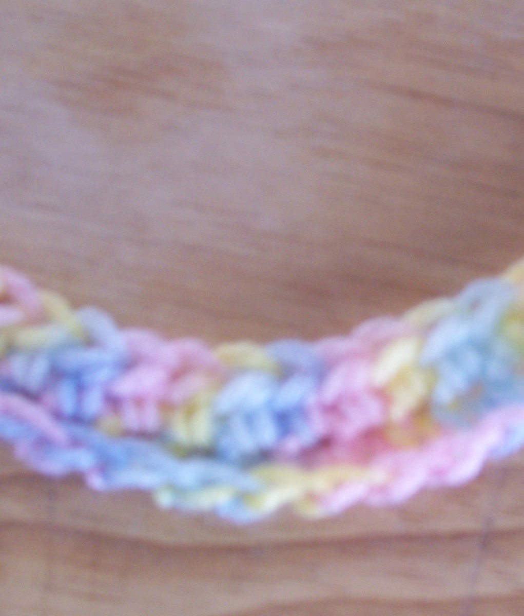 First two rows of a lightweight, summery baby afghan.