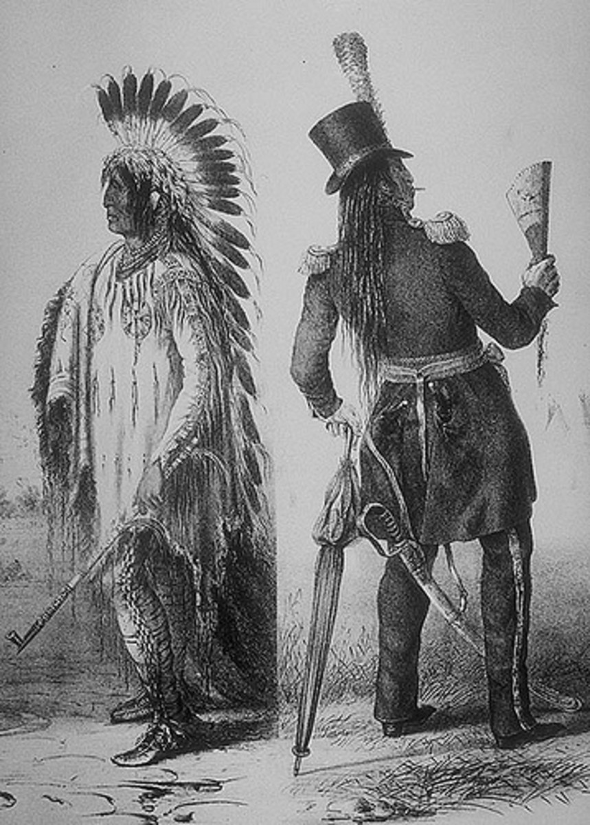 Wi-jun-jon (The Light), Chief's Son, going to Washington, DC, and returning home in 1832, influenced by the white government.