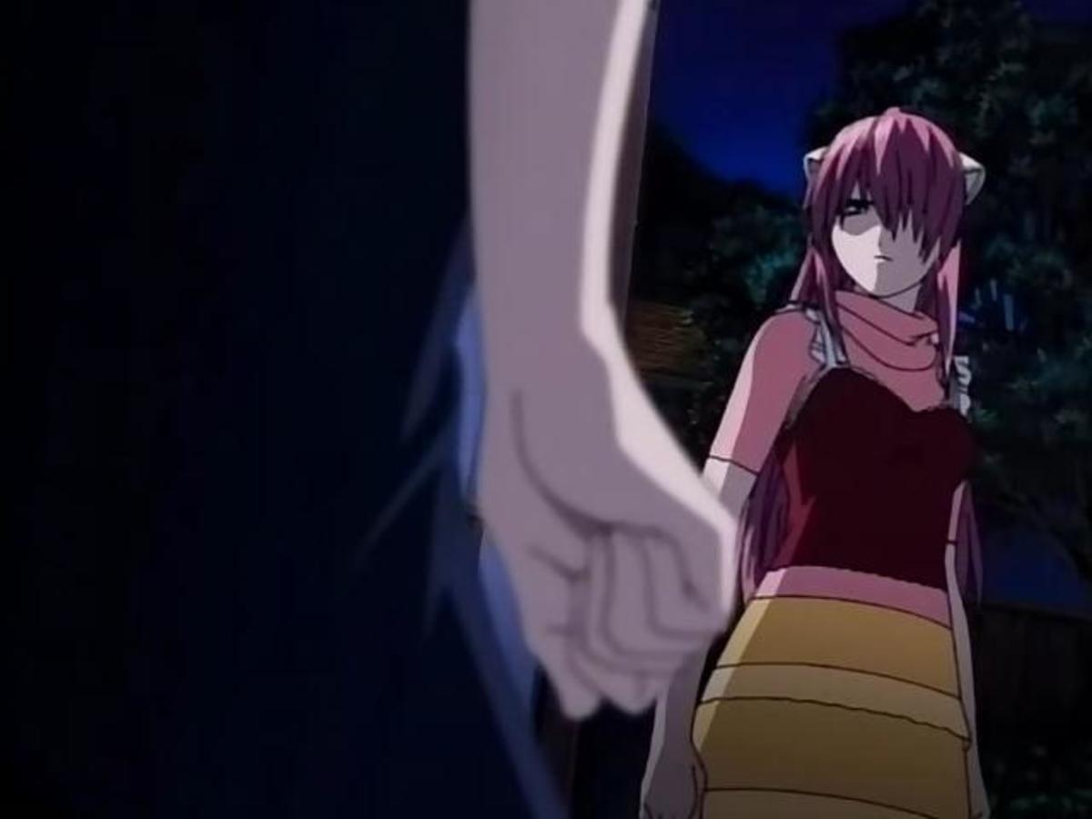 Lucy, here confronting Kouda, who at this time has forgotten her past and doesn't know about Lucy's bloodthirst.