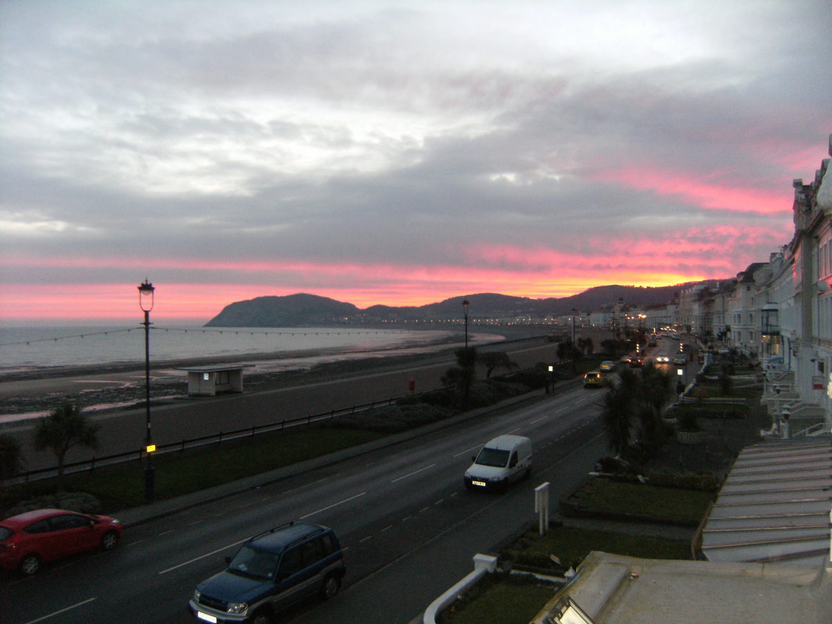 The view from our hotel early morning at Llandudno
