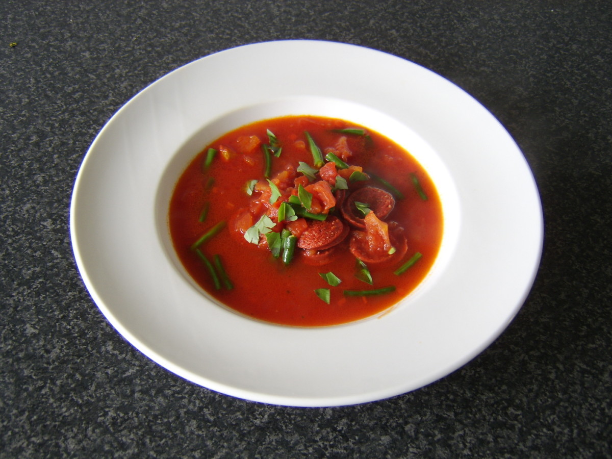 This Mediterranean themed spicy chorizo soup is perfect for heating you up on a cold winter night