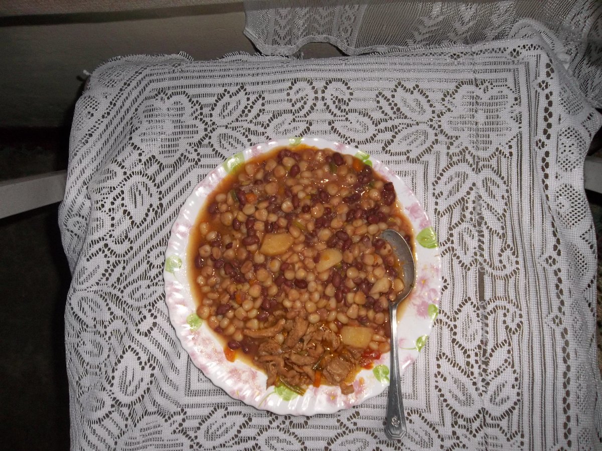 A plate of Githeri: Maize and beans, first boiled then fried to taste A plate of Githeri: Maize and beans, first boiled then fried to taste