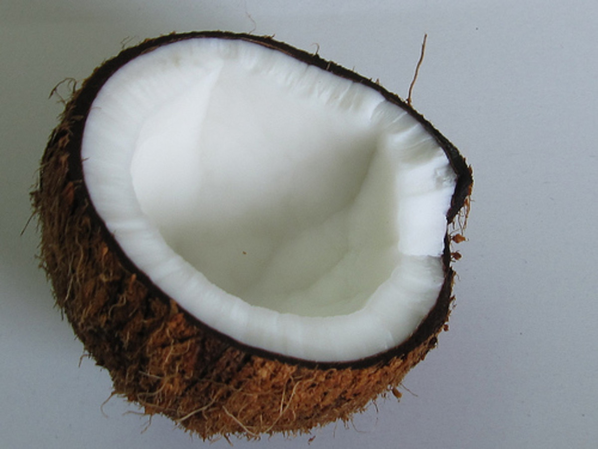 Coconut milk contributes a sweet, creamy flavor.