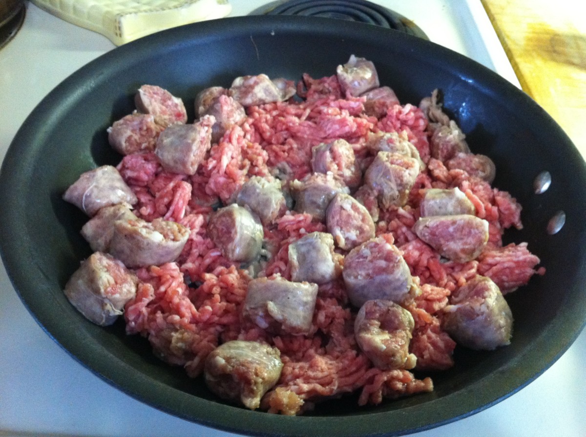 Ground Pork and Hot Italian Sausage
