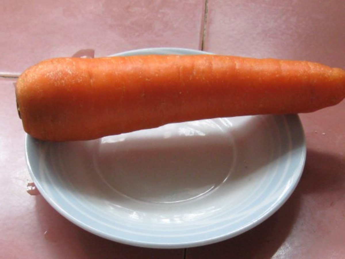 Peel, cut carrot into sticks