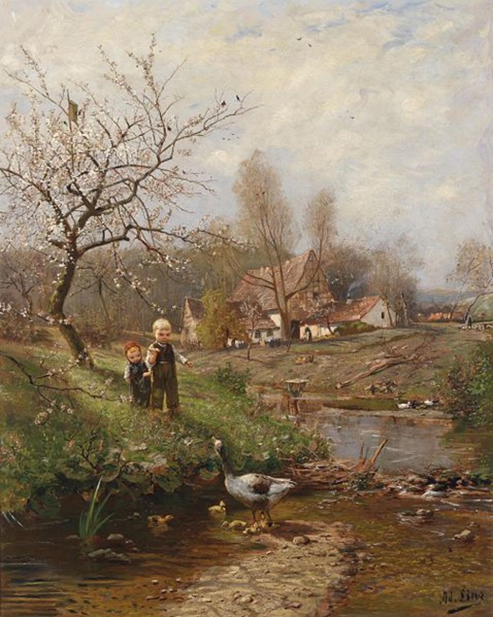 Painting by Adolph Lins (1856-1927)