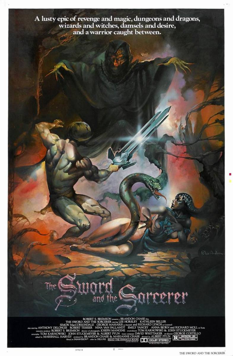 Arte del póster de La espada y el hechicero (1982) de Peter Andrew Jones