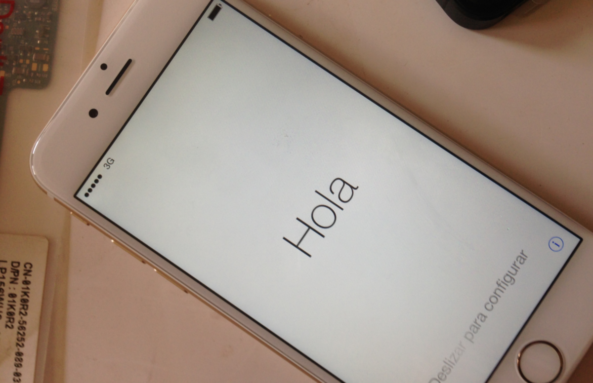 An iPhone 6 soon after firmware restore 