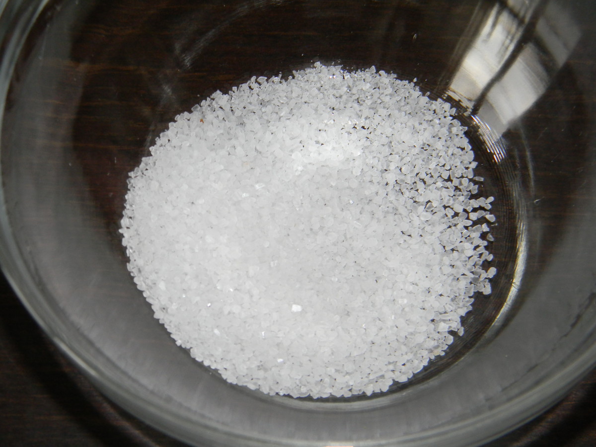 Pour Sea Salt into a bowl - the salt is a great exfoliant.  It's great for removing old, dead skin cells from your face.