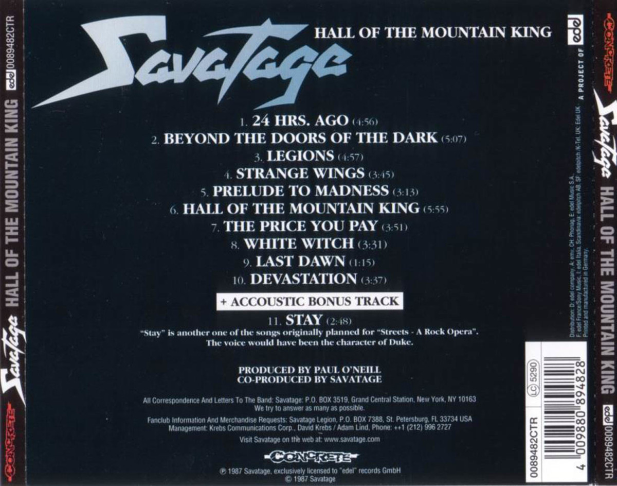 Savatage альбомы слушать. Savatage Hall of Mountain King 1987 LP Vinyl. Savatage 1987 винил. Savatage Streets a Rock Opera. Savatage Hall of the Mountain King.