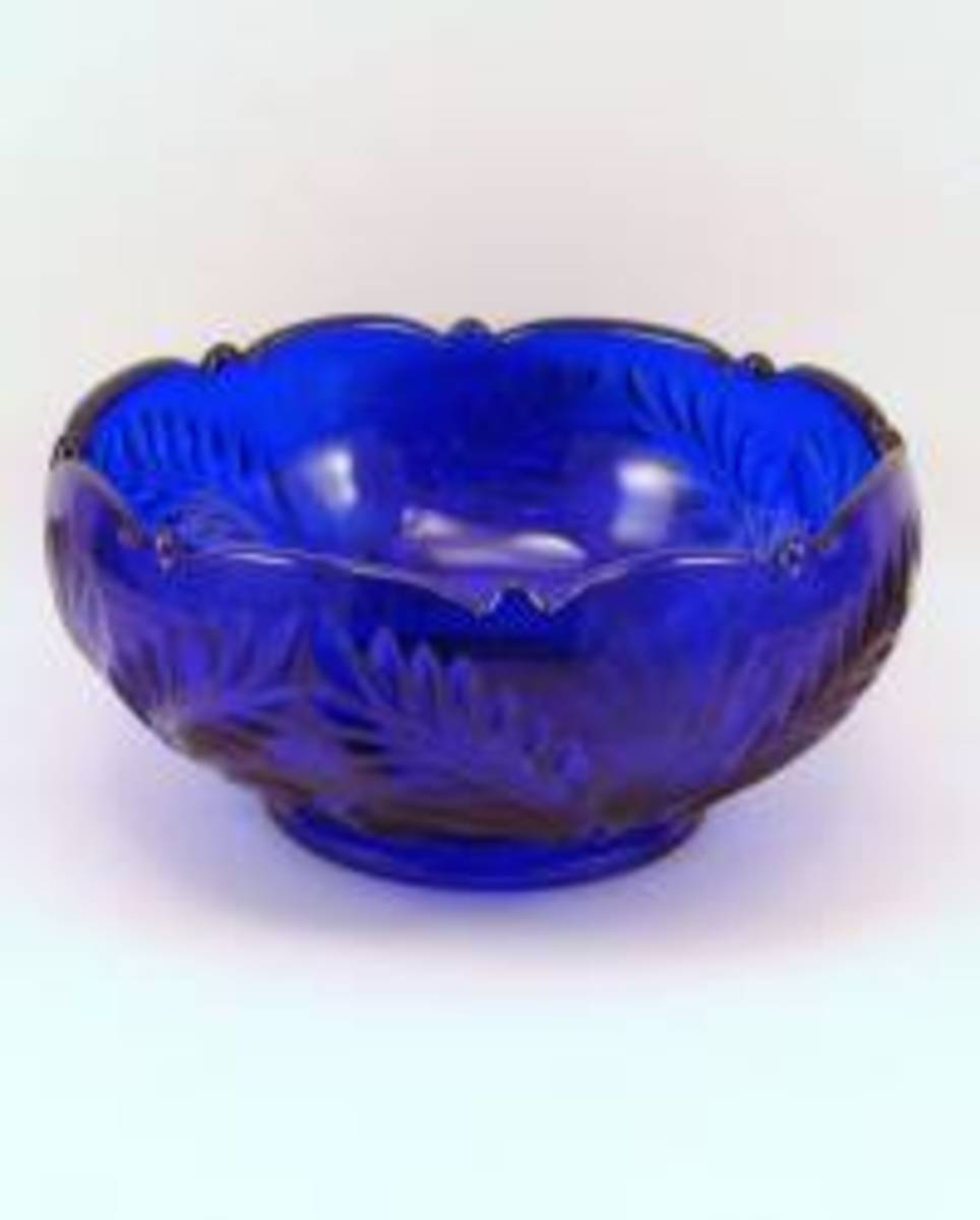 American Handmade Cobalt Blue Glass Bowl