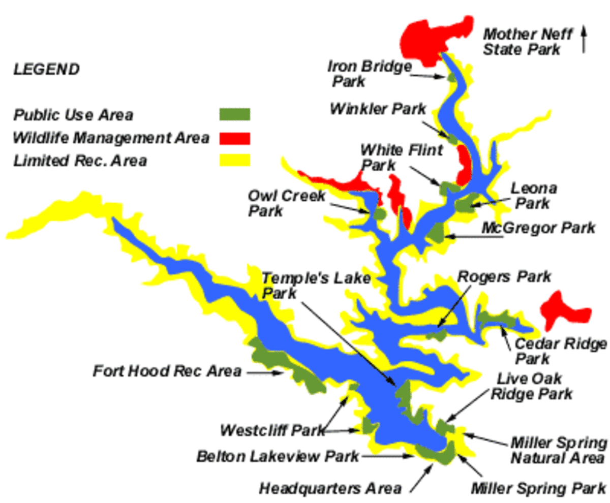 Map of Belton Lake