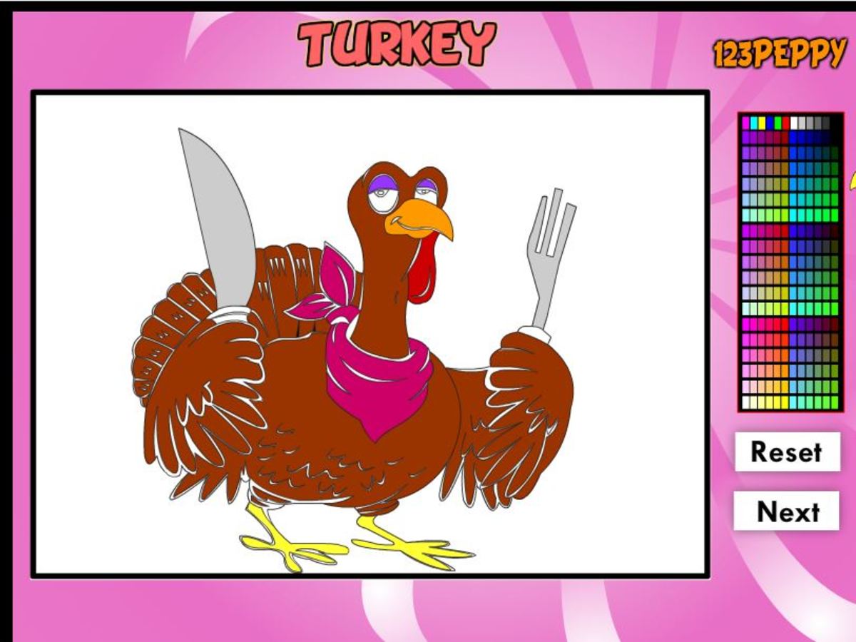 Online Thanksgiving Coloring Game