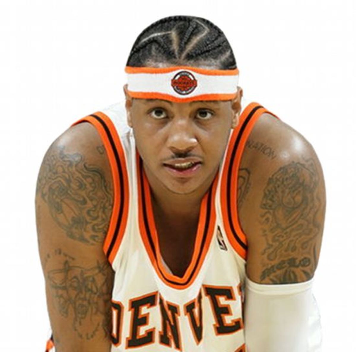 Carmelo Anthony cornrows hairstyle.