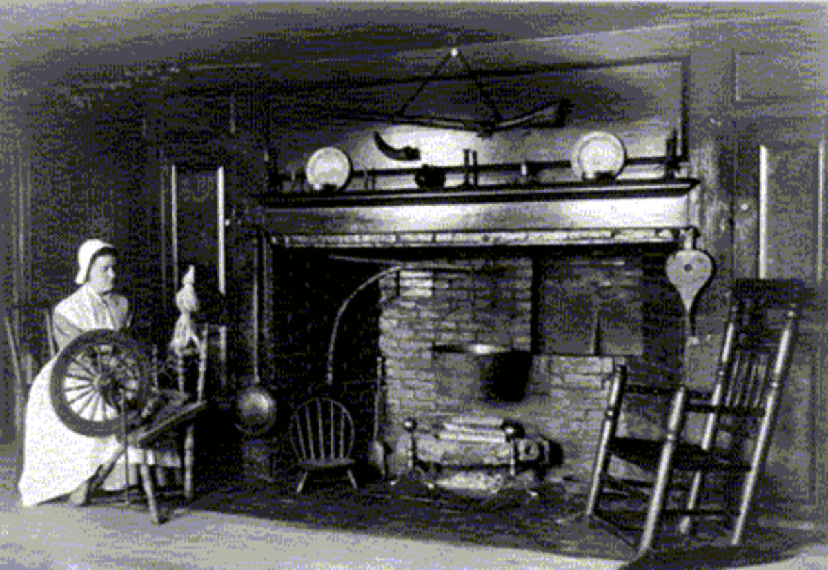 Early American Home Interior - Humble interiors without aesthetics and with only basic needs. 