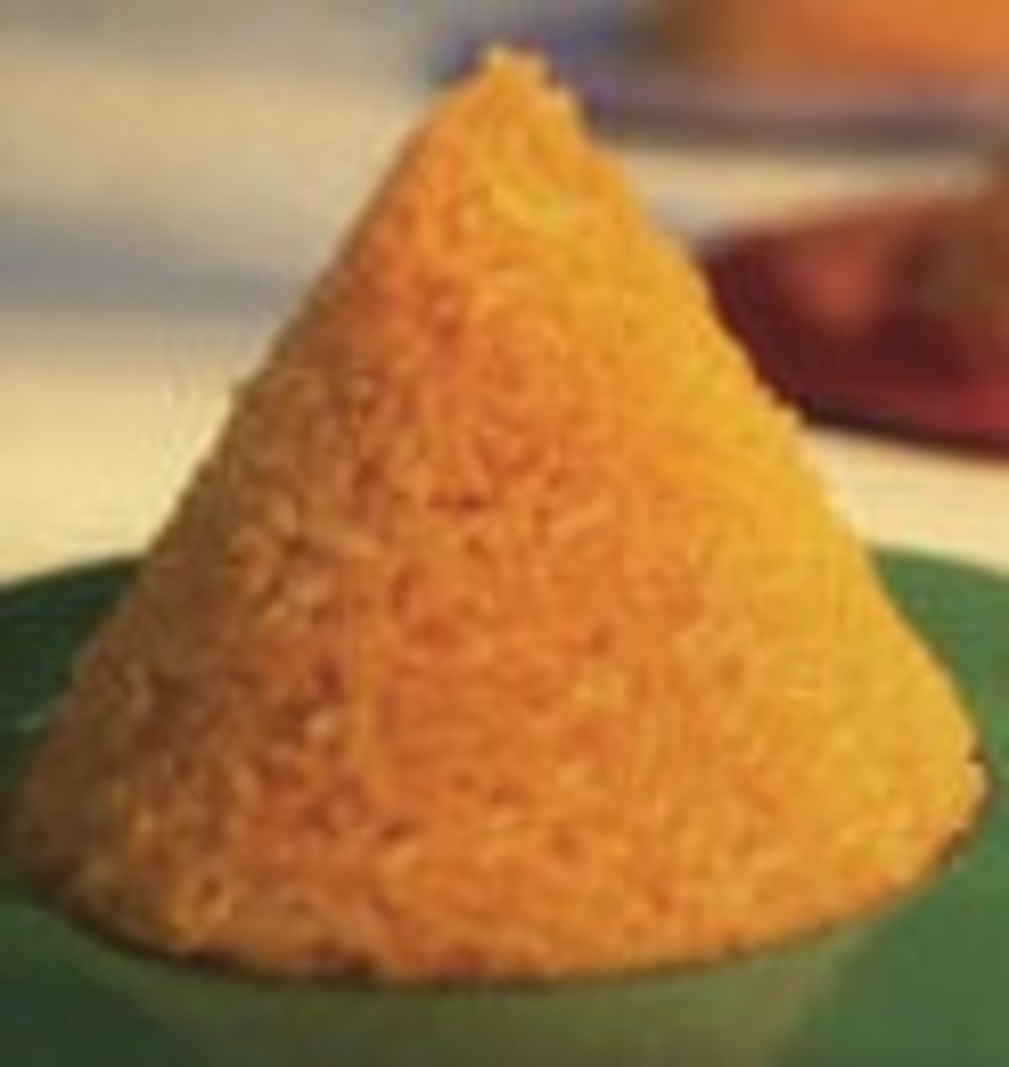 yellow rice, colored with annatto oil